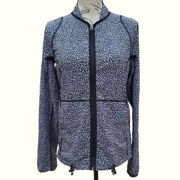 Lululemon Fast Track Reversible Zip-up Jacket Black White Women's size 6 - Picture 3 of 15